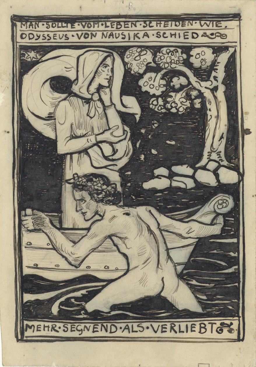 Loučení Odyssea a Nausikaä od Richard Nicolaüs Roland Holst