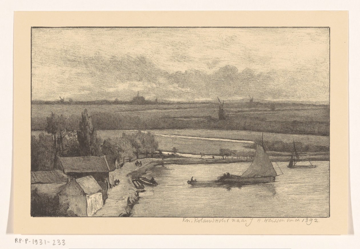 Krajina s plachetnicemi na vodě od Richard Nicolaüs Roland Holst
