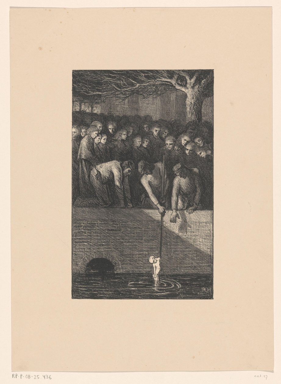 Muž bere mrtvolu dítěte z kanálu Stoka zvrací svou bídu (původní název) od Richard Nicolaüs Roland Holst