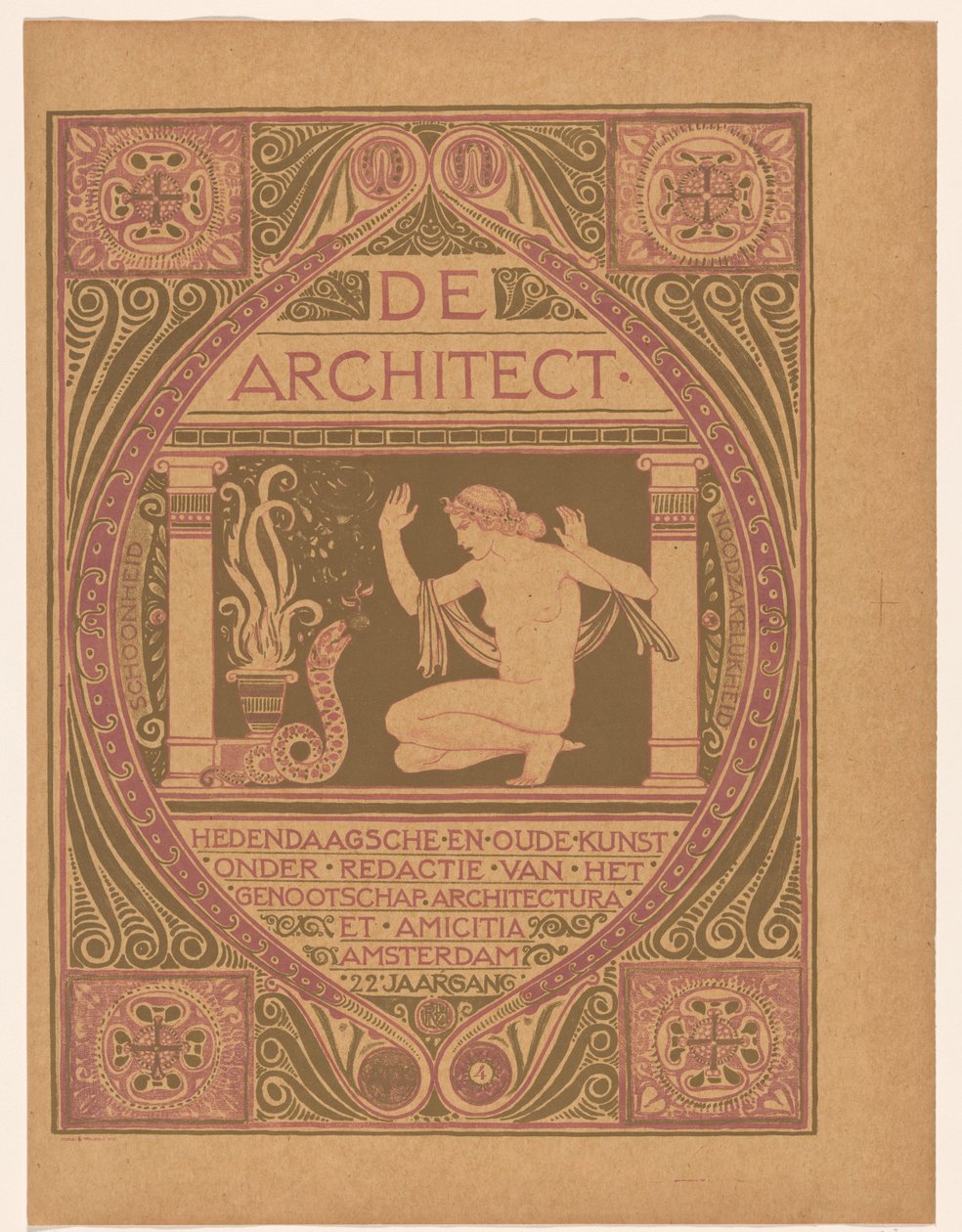 Návrh obálky pro: De Architect, 1911 od Richard Nicolaüs Roland Holst