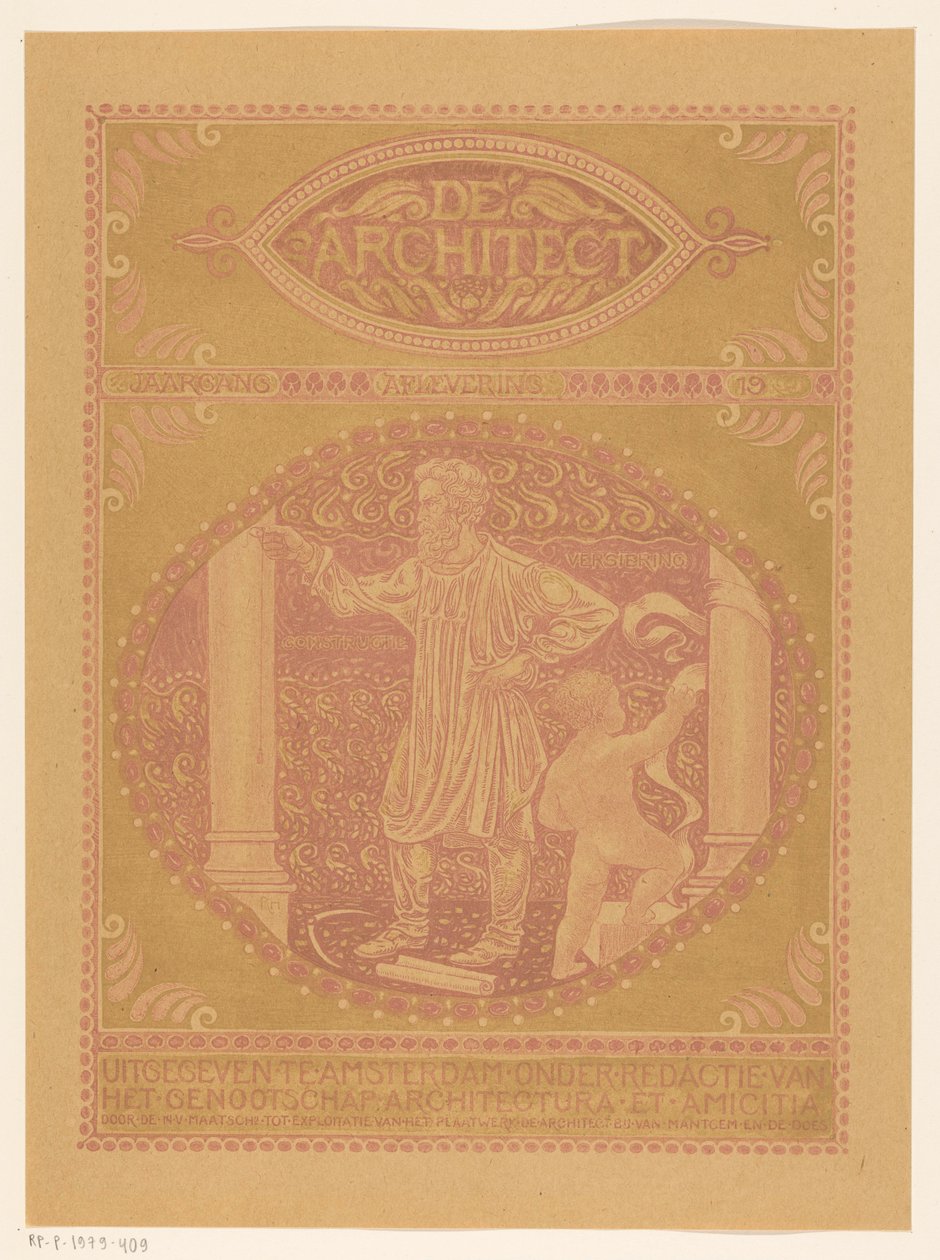 Návrh obálky pro: De Architect, 1911 od Richard Nicolaüs Roland Holst