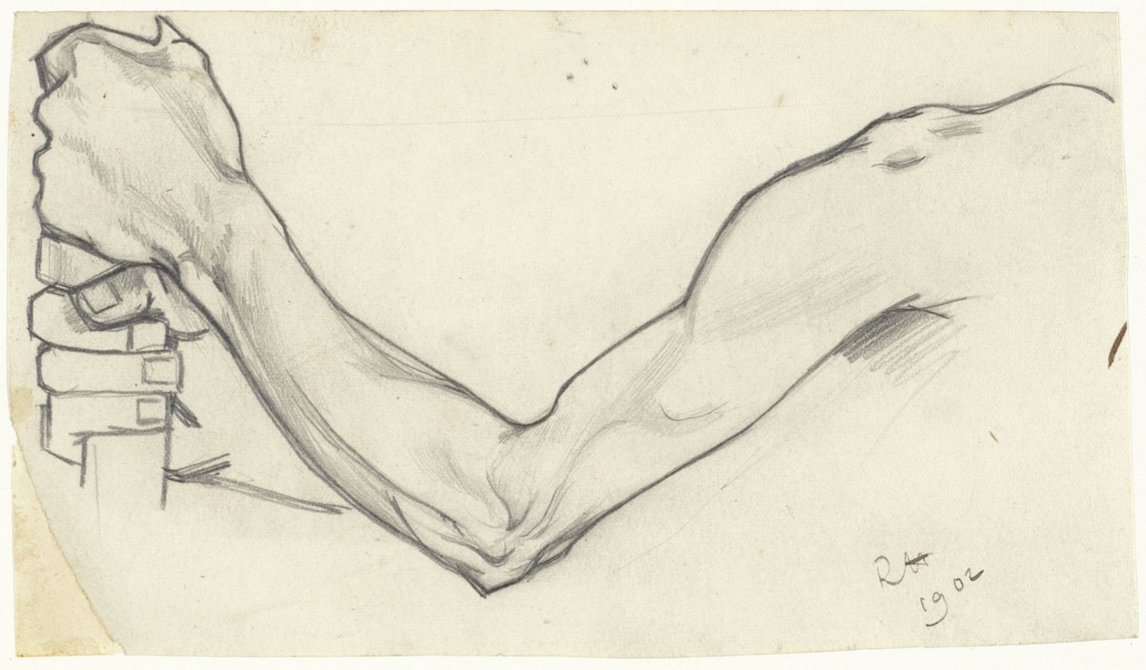 Studie levé paže držící hůl od Richard Nicolaüs Roland Holst