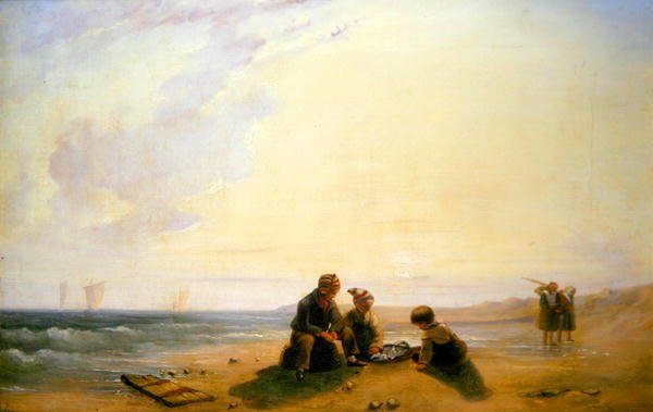 Francouzská pobřežní scéna od Richard Parkes (attr. to) Bonington