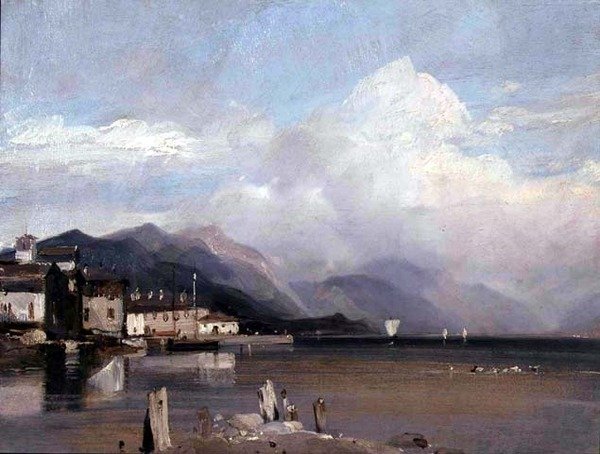 Pohled do dálky na horu Fascia od Richard Parkes Bonington