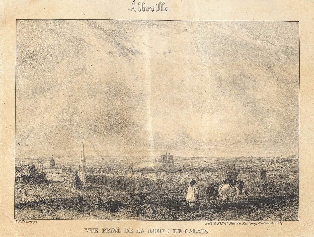 Abbeville - Pohled přijatý ze silnice do Calais od Richard Parkes Bonington