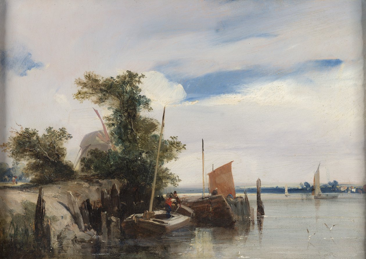 Čluny na řece od Richard Parkes Bonington