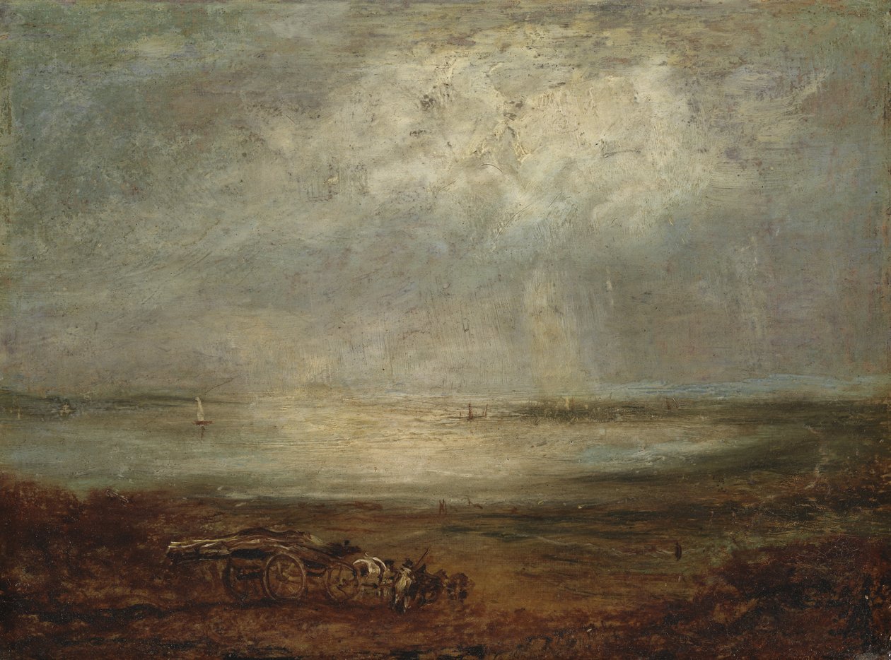 Plážová scéna s vozíkem a koněm, 1825 od Richard Parkes Bonington