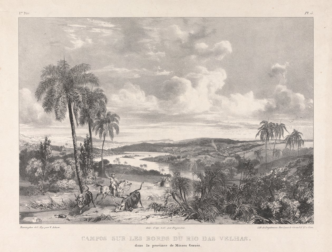 Campos sur les bords Rio das Velhas od Richard Parkes Bonington