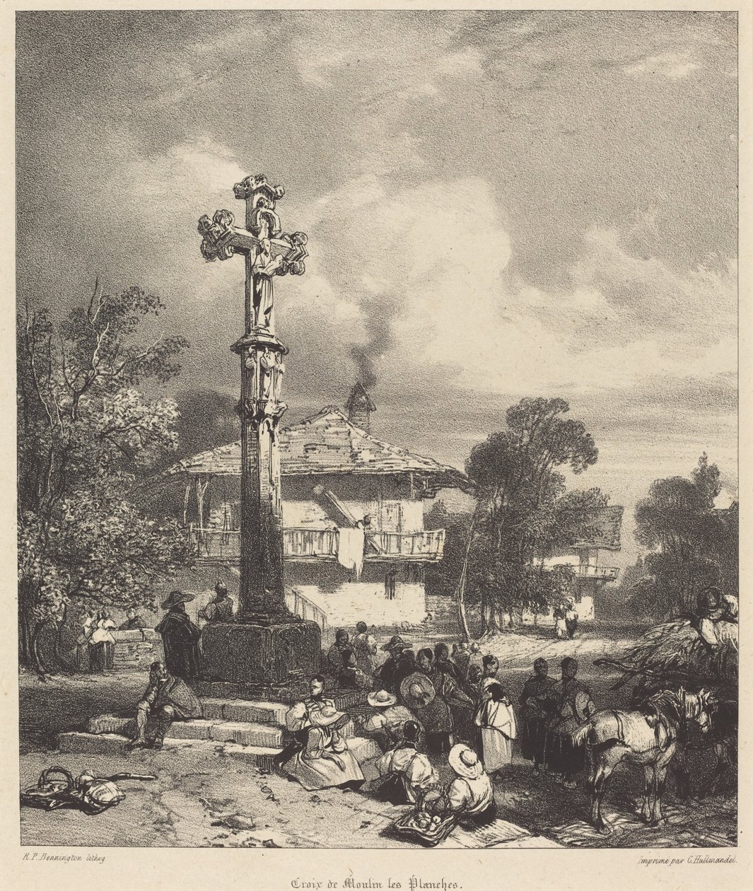 Kříž Moulin-les-Planches od Richard Parkes Bonington