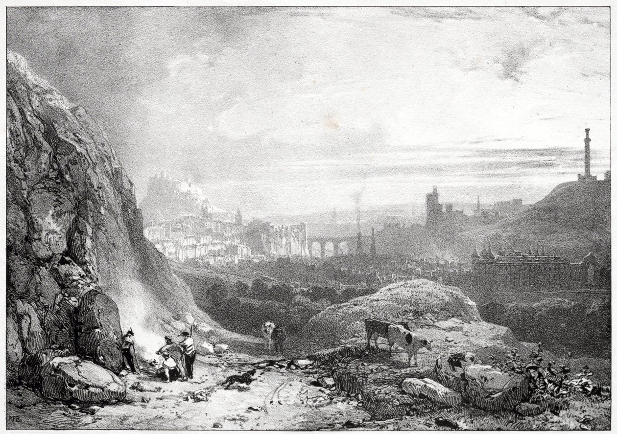 Edinburgh od kaple svatého Antonína od Richard Parkes Bonington