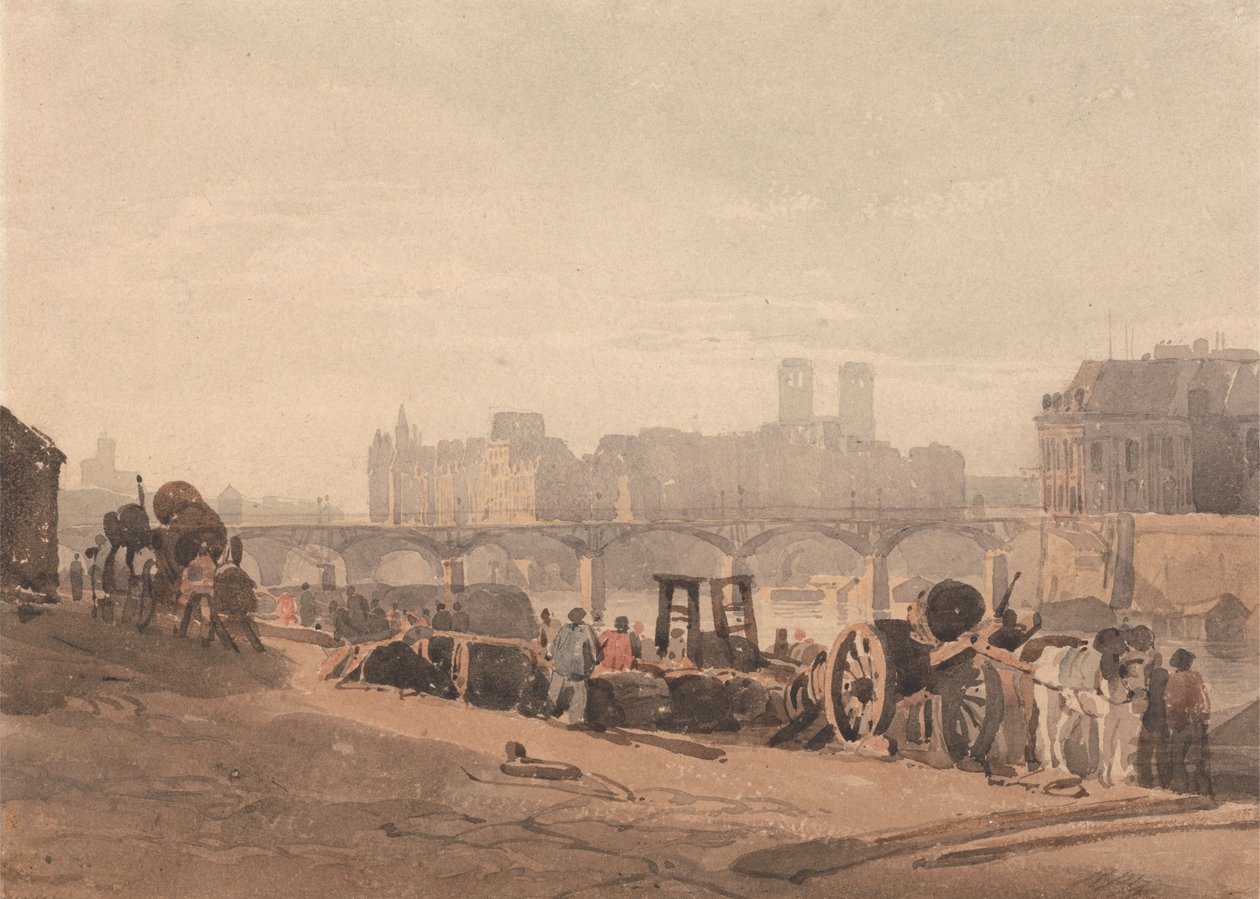 Ostrov Île de la Cité od Richard Parkes Bonington