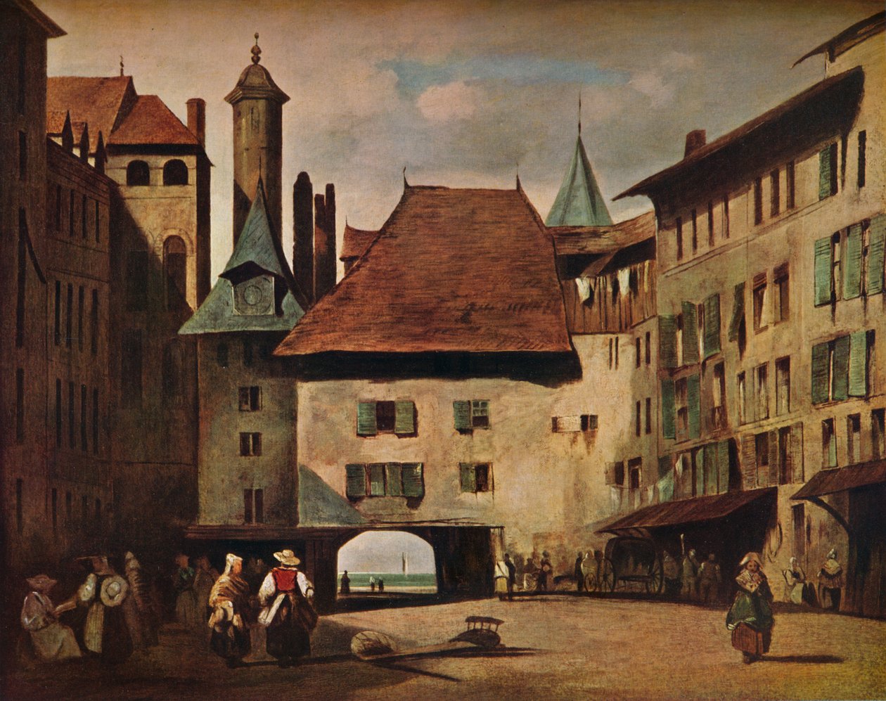 La Place du Molard, Ženeva, c1830 od Richard Parkes Bonington