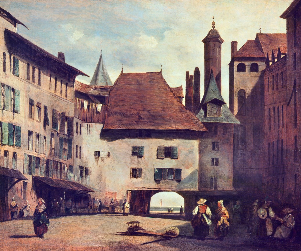 Place du Molard, kolem roku 1830 od Richard Parkes Bonington
