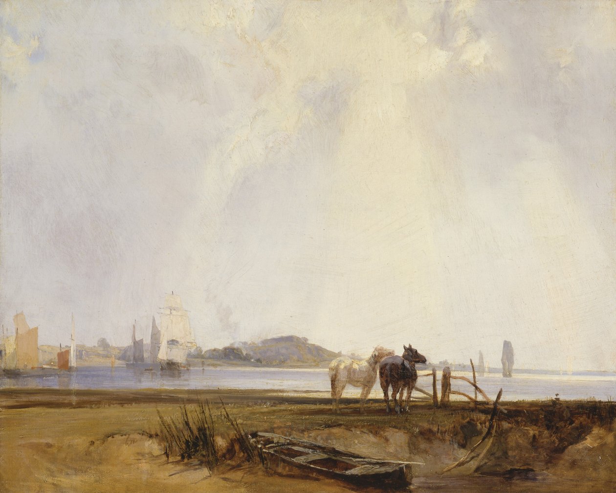 Krajina poblíž Quilleboeuf, Francie, kolem 1824-25 (olej na plátně) od Richard Parkes Bonington