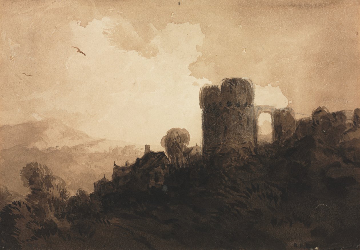 Krajina se zříceninou hradu. od Richard Parkes Bonington