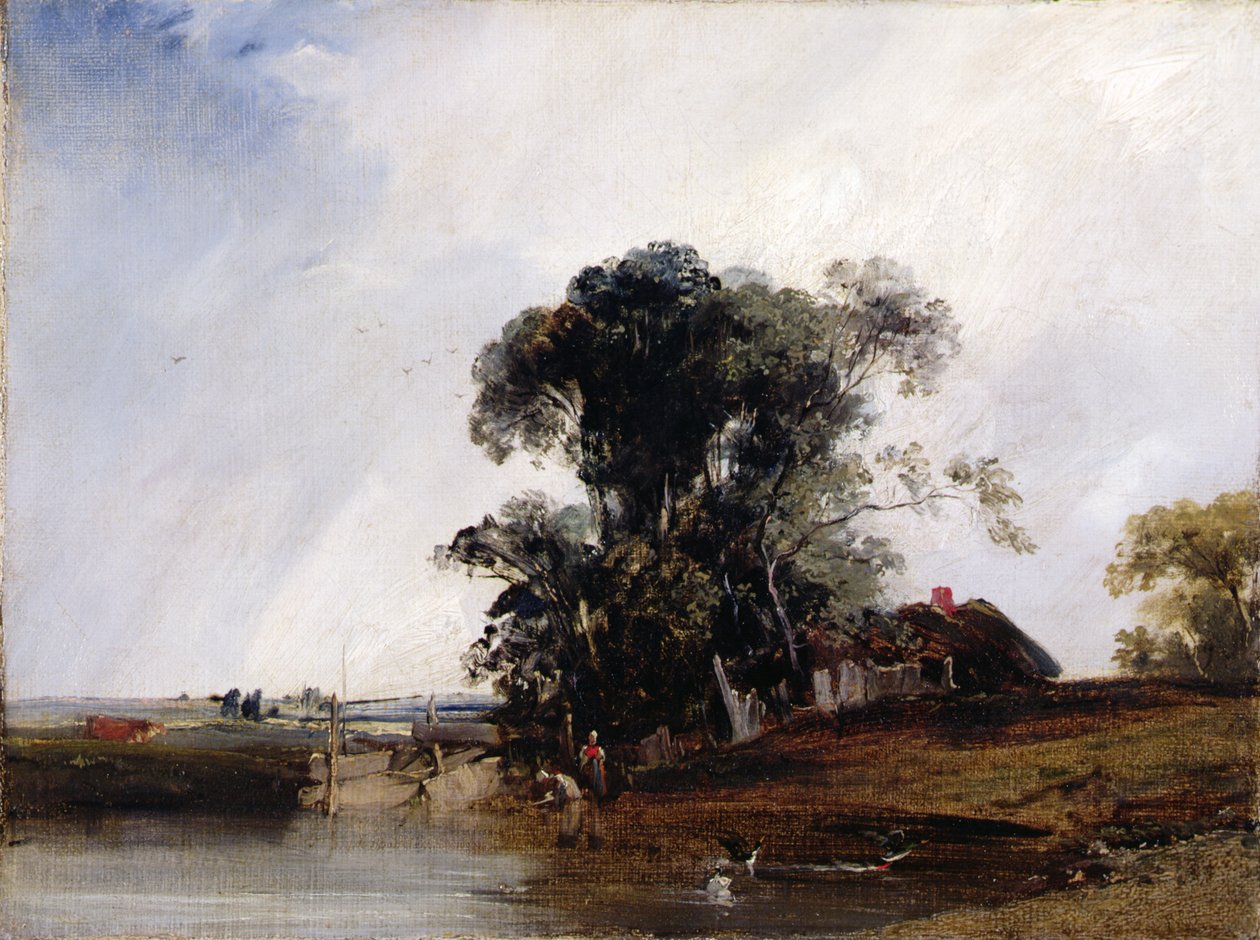Krajina s rybníkem, kolem 1825-26 (olej na plátně) od Richard Parkes Bonington