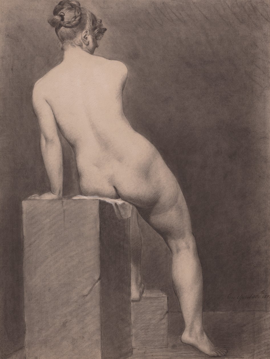 Mademoiselle Rose Nude, Pohled zezadu od Richard Parkes Bonington