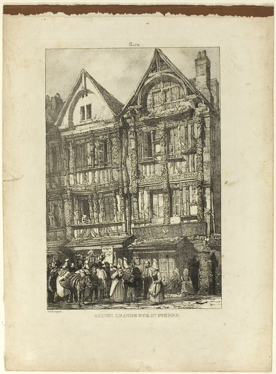 Velký dům, Rue St. Pierre od Richard Parkes Bonington
