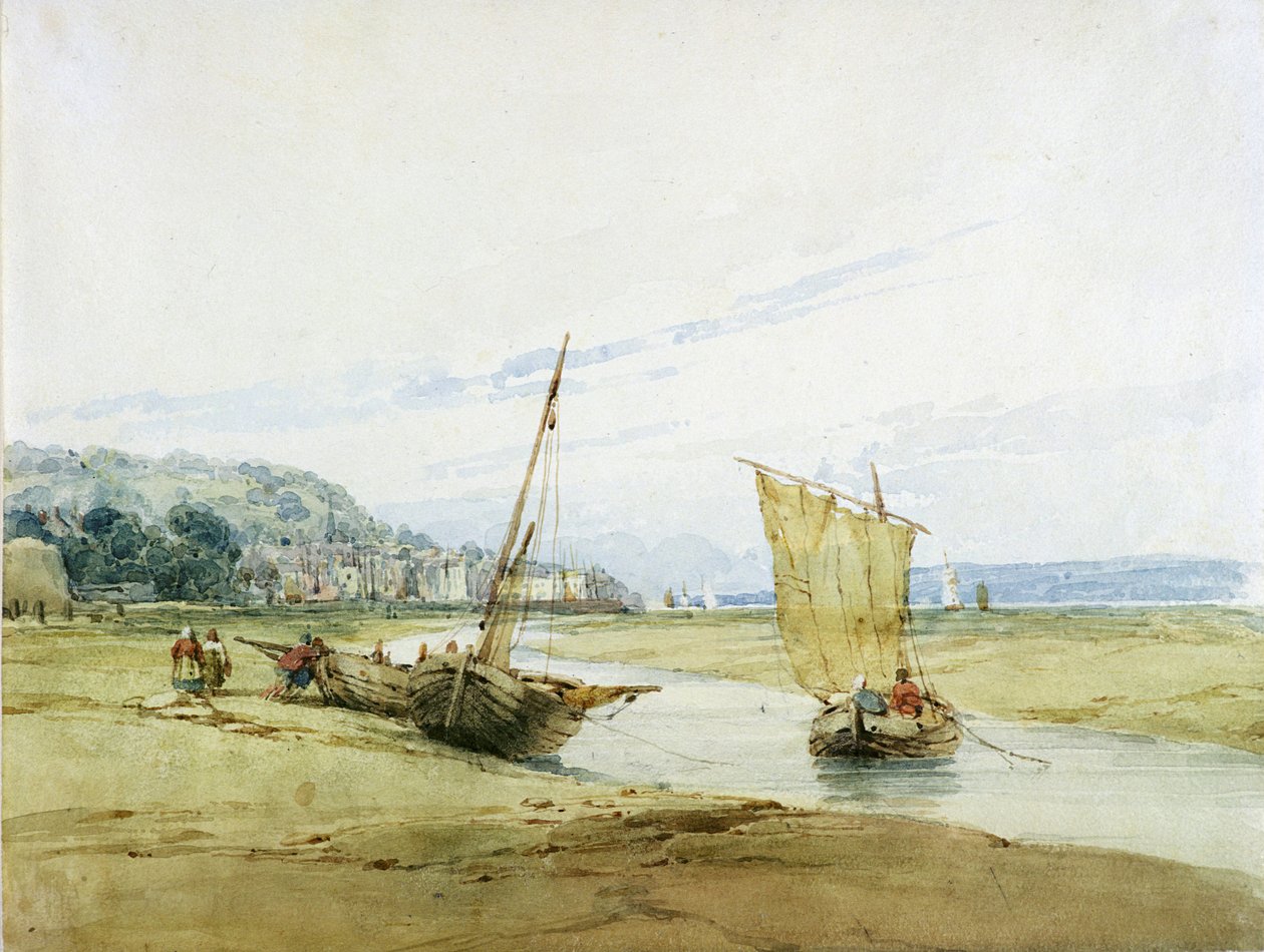 Poblíž Honfleuru, cca 1822 (wc nad grafitem na papíře) od Richard Parkes Bonington