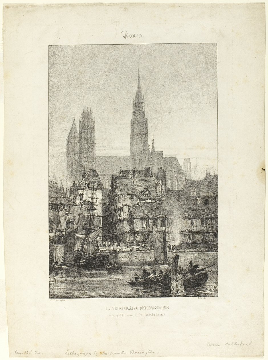 Katedrála Notre Dame v Rouenu od Richard Parkes Bonington