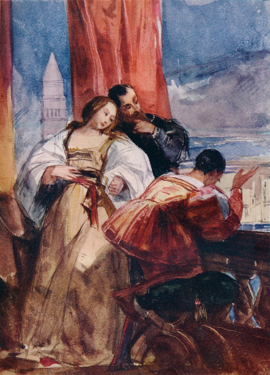 Na balkóně, Benátky, c1826. od Richard Parkes Bonington