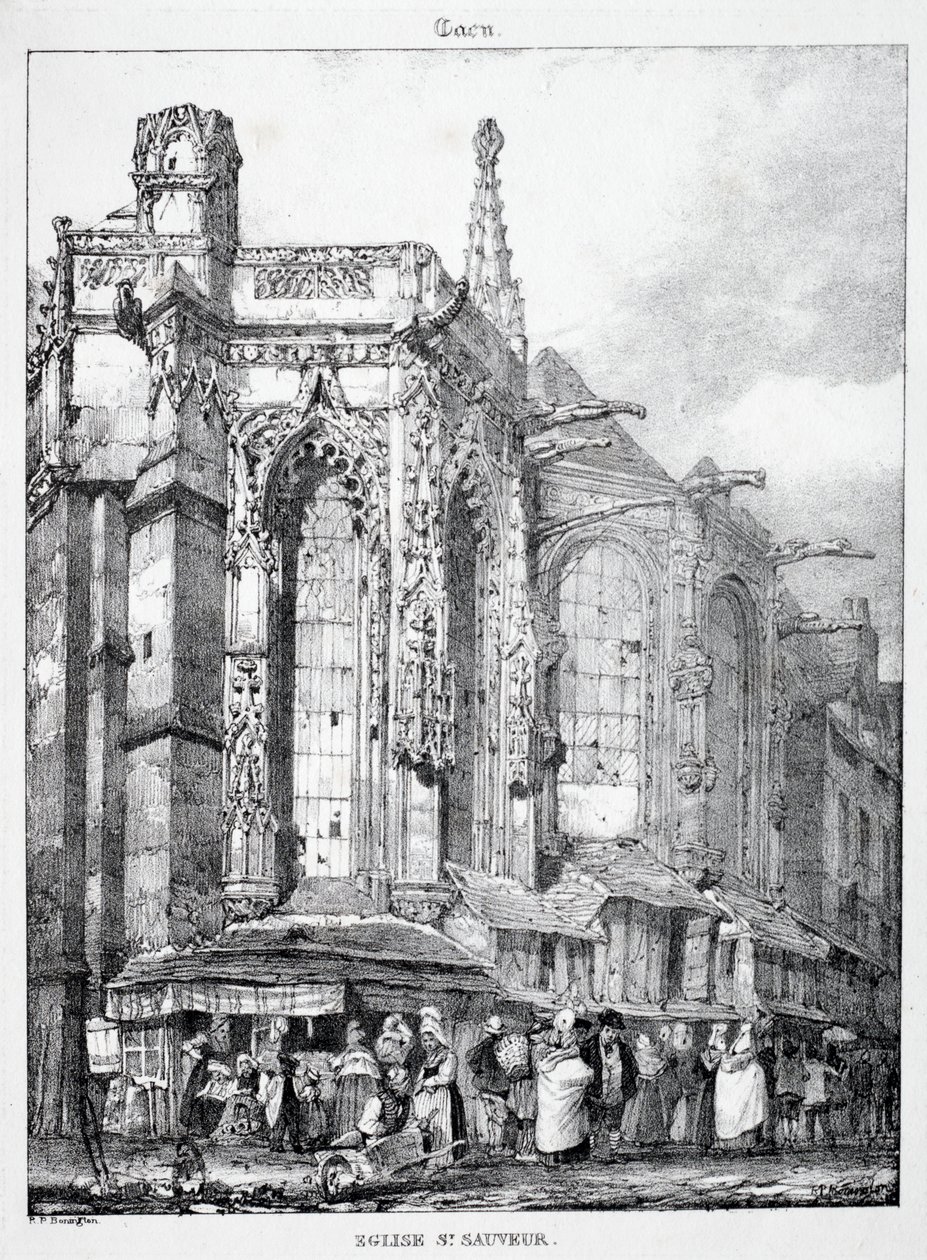 Restes et Fragmens dArchitecture du Moyen Věk: Église St. Sauveur, Caën. od Richard Parkes Bonington