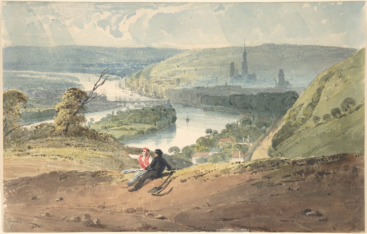 Rouen, pohled z Bon-Secours od Richard Parkes Bonington