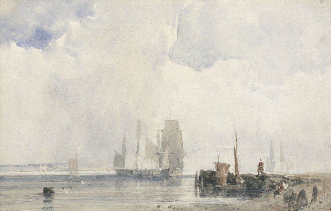 Doprava po ústí řeky (bez grafitu na papíře) od Richard Parkes Bonington