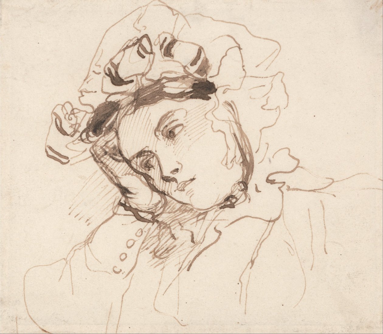 Studie ženy s hlavou na ruce od Richard Parkes Bonington