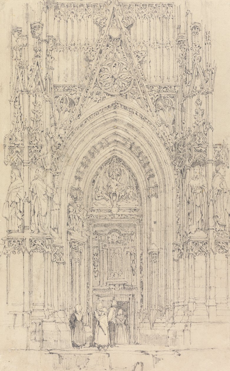 Kostel sv. Wulfrana, Abbeville: Severní dveře západní fronty od Richard Parkes Bonington