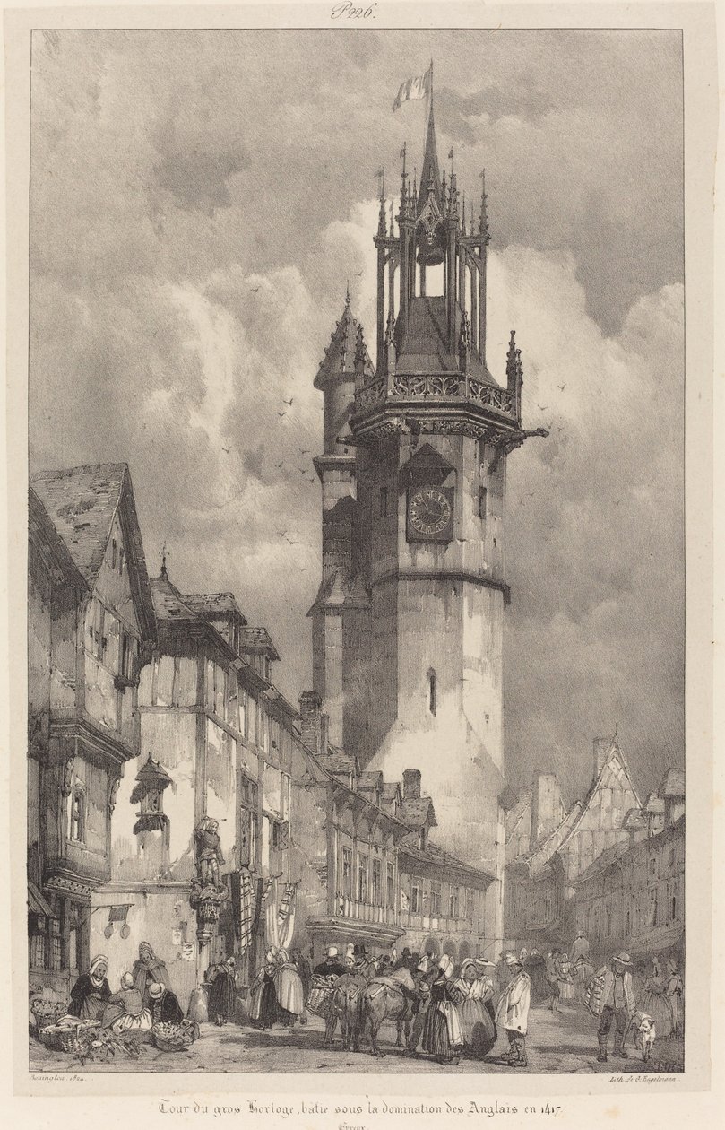 Věž Gros-Horloge, Evreux od Richard Parkes Bonington