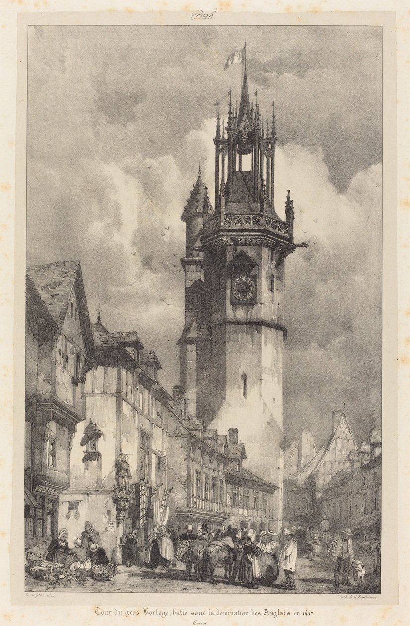 Věž Gros-Horloge, Evreux od Richard Parkes Bonington