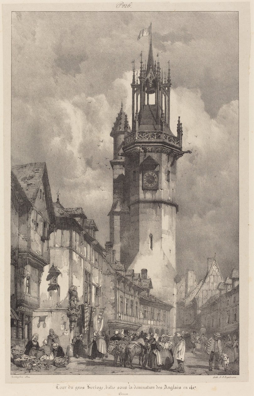 Věž Gros-Horloge, Évreux od Richard Parkes Bonington