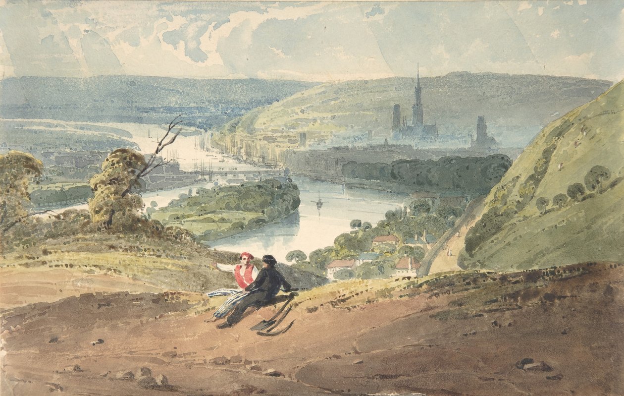 Pohled na Rouen z kopce Svaté Kateřiny, 1821-22. od Richard Parkes Bonington