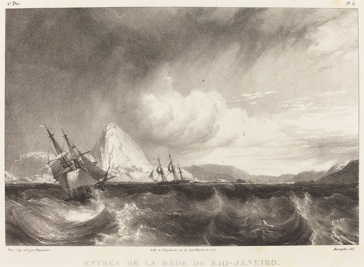 Vstup z la rade de Rio-Janeiro od Richard Parkes Bonington after Moritz Rugendas