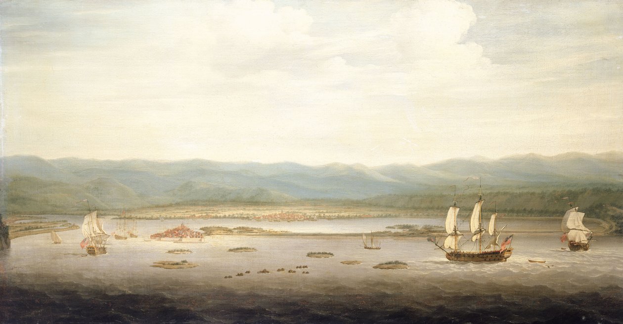 Pohled na Port Royal, Jamajka, asi 1758 (olej na plátně) od Richard Paton