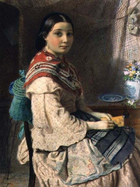 The Fishergirl (akvarel na papíře) od Richard Peter Richards