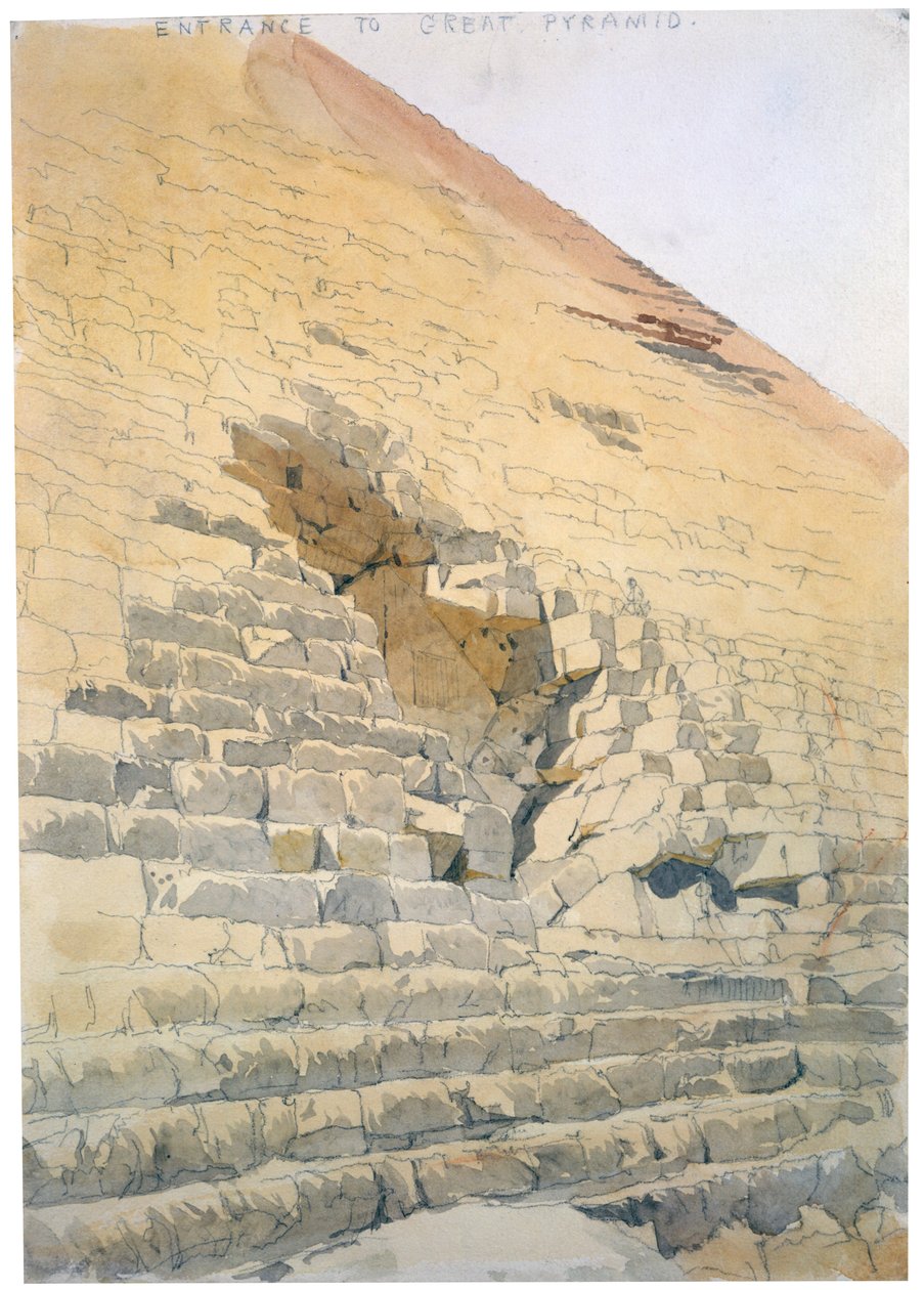 Vchod do Velké pyramidy, Egypt, 19. století od Richard Phene Spiers