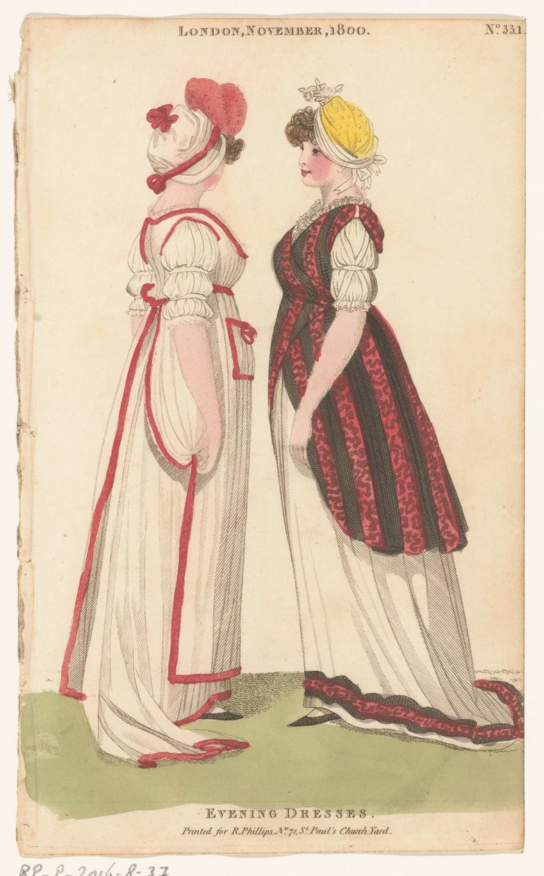 Magazine of Female Fashions of London and Paris, London, November, 1800, No. 33.1: Evening Dress od Richard Phillips