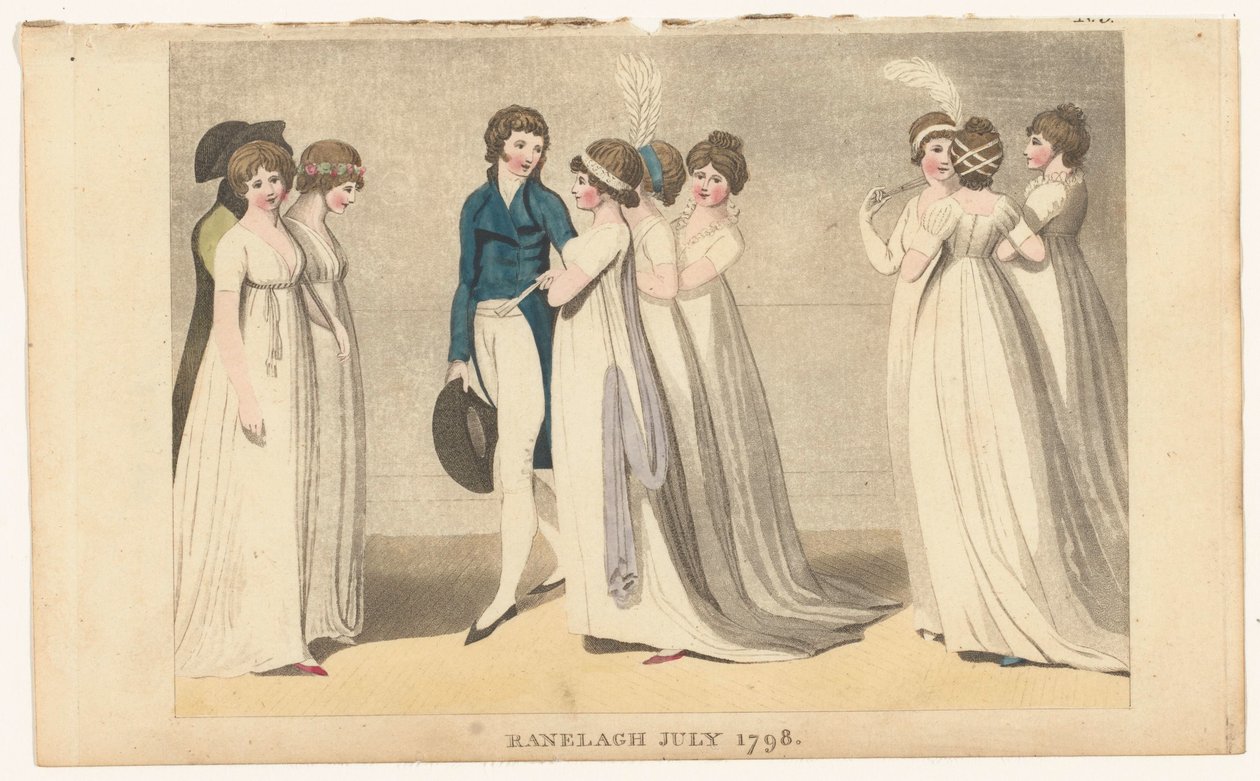 Časopis ženské módy Londýna a Paříže: Ranelagh červenec 1798 od Richard Phillips