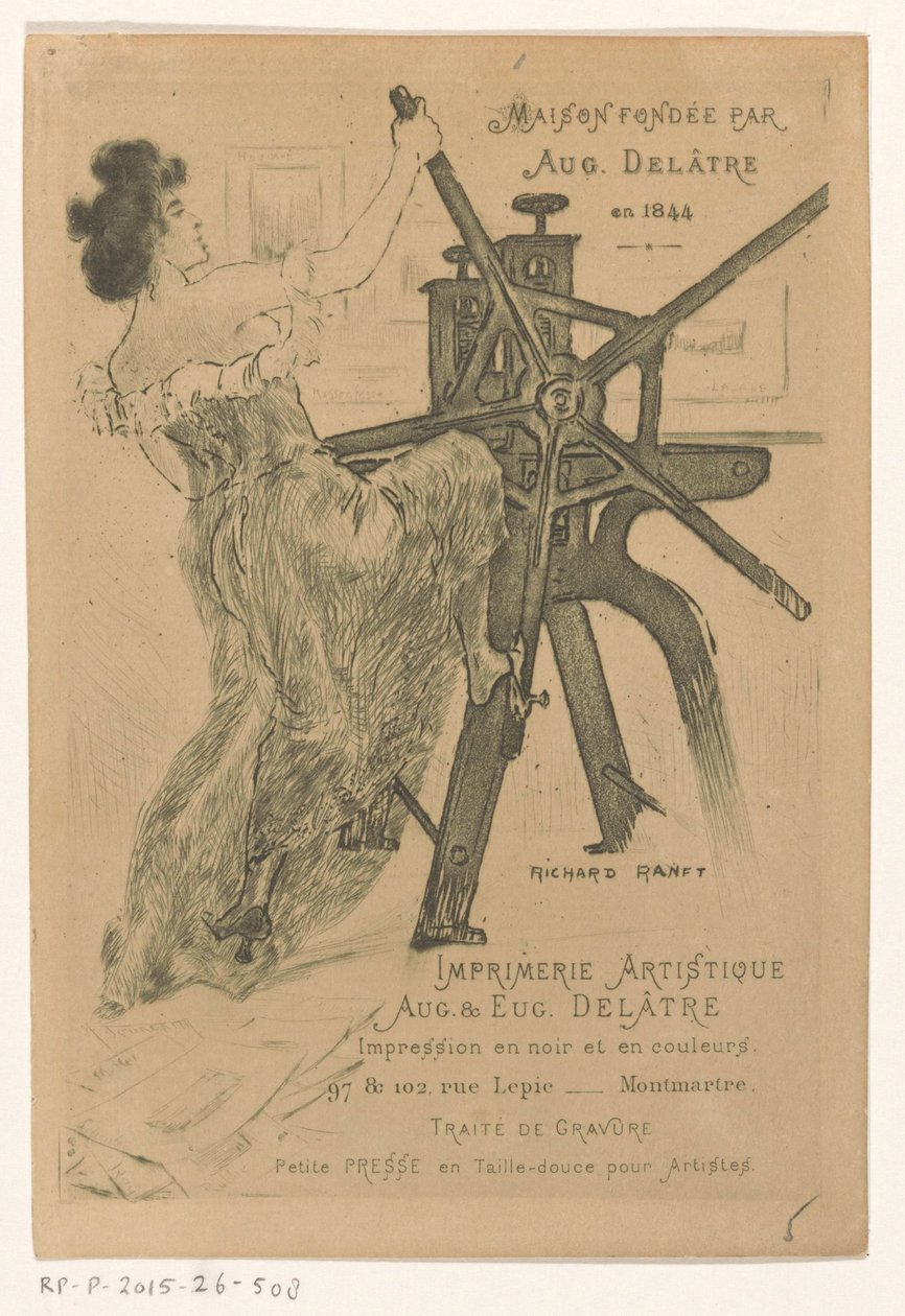 Vizitka tiskařů Auguste a Eugène Delâtre v Paříži od Richard Ranft