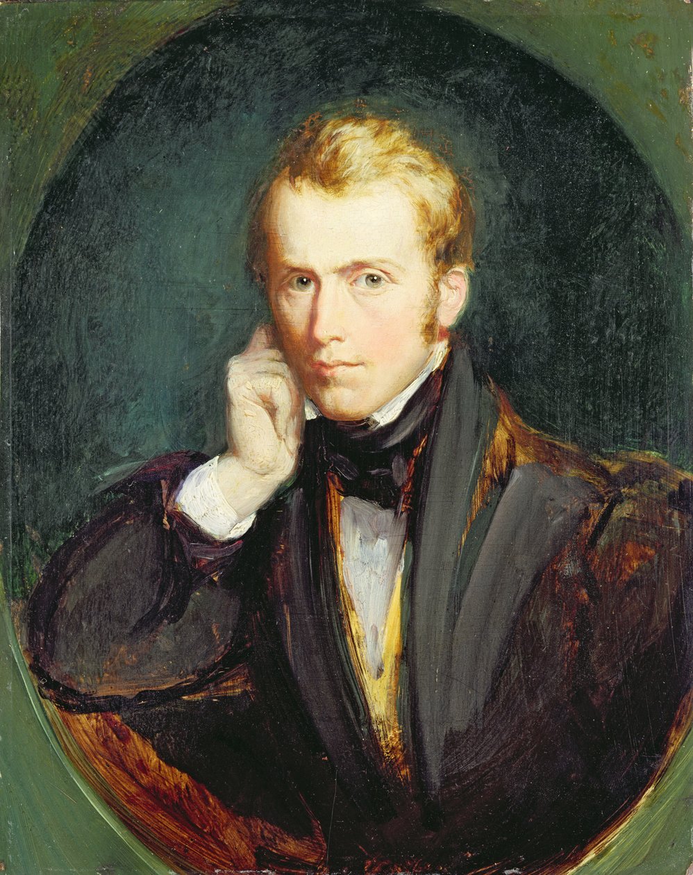 Autoportrét, cca 1827-37 (olej na panelu) od Richard Redgrave