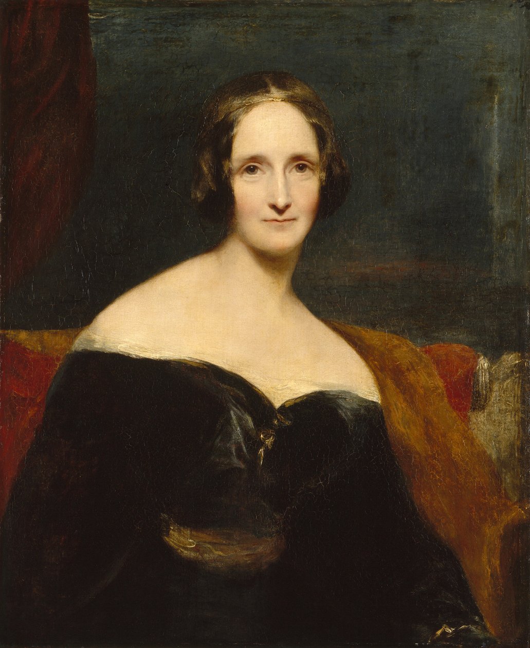 Portrét Mary Shelley, britská spisovatelka, cca 1840 (olej na plátně) od Richard Rothwell