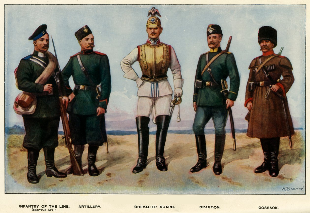 Typy ruské armády, 1919. od Richard Simkin