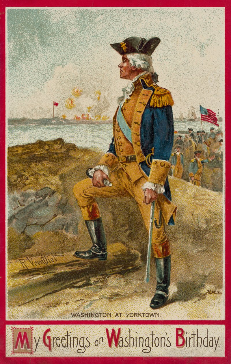 George Washington u Yorktownu (chromolit) od Richard Veenfliet