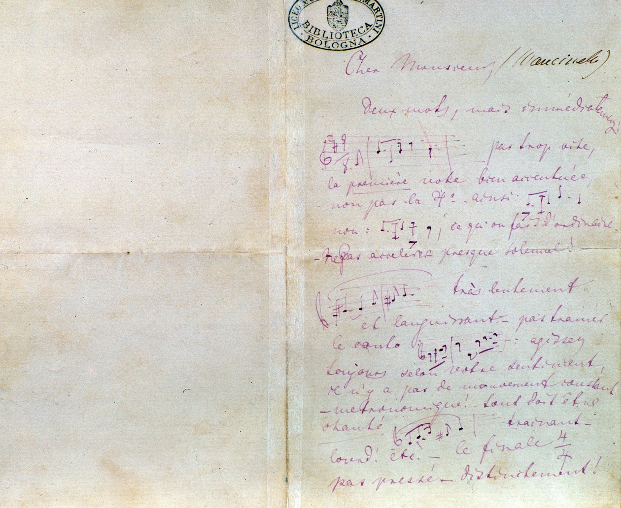 Ručně psaný dopis Richarda Wagnera Luigi Mancinellimu, 10. prosince od Richard Wagner