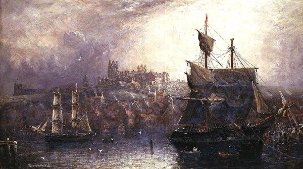 Whitby Harbour (olej na plátně) od Richard Weatherill