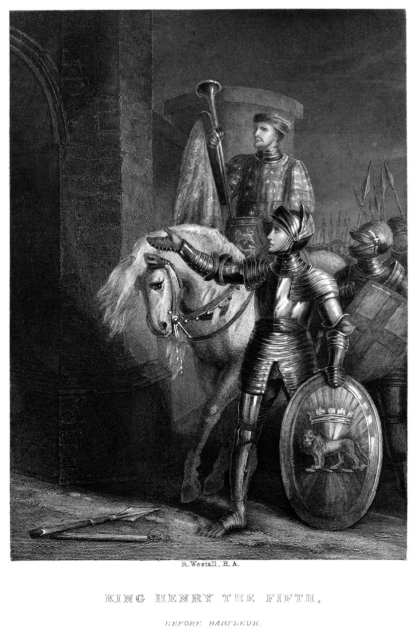 Král Jindřich V. 1387-14220, před Harfleur, 19. století. od Richard Westall