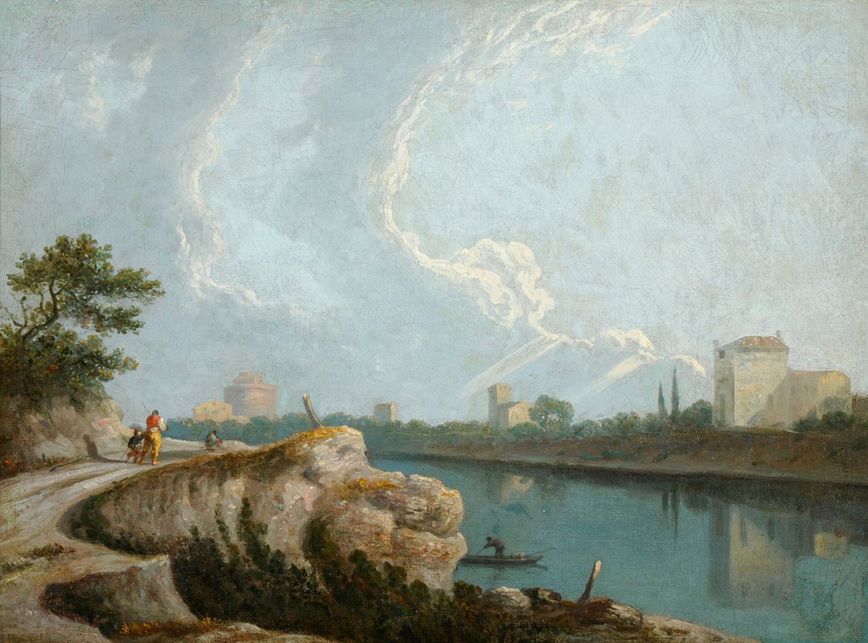 Banks of the Tiber, Řím (olej na plátně) od Richard Wilson