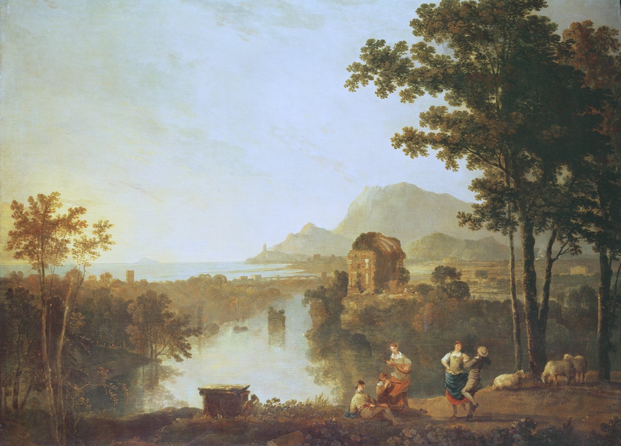 Rozsáhlá pobřežní krajina večer (olej na plátně) od Richard Wilson